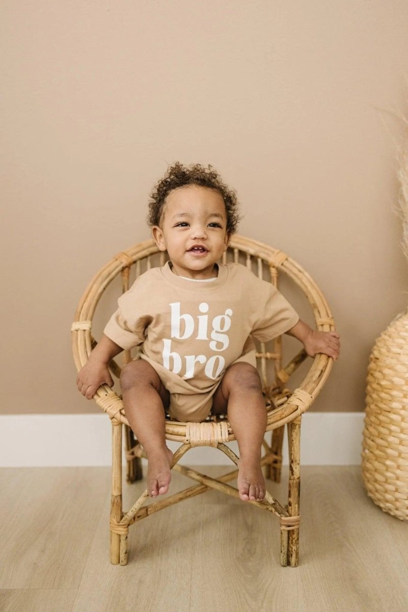 Little Joy Co. Organic Cotton Big Bro T Shirt Romper For Babies Ultra Soft - Everetts Place Boutique - 