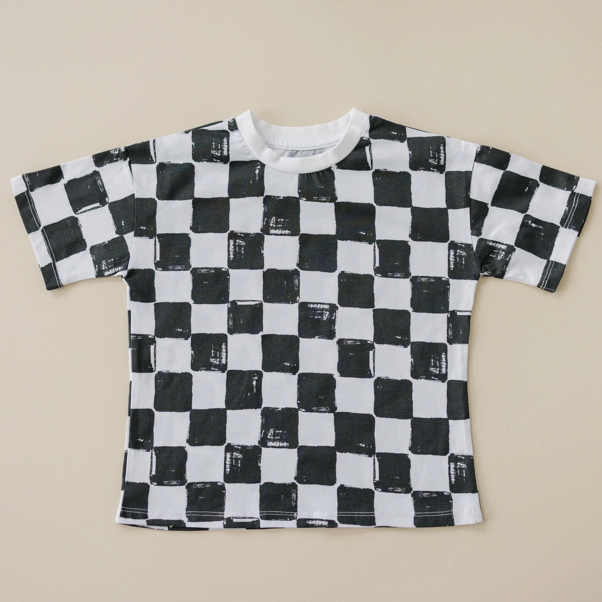 Little Joy Co. Organic Cotton Black & White Checkered Shorts Set - 