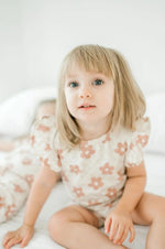 Harp Angel Boutique Organic Cotton Checkered Daisy Ruffle Short Set for Comfortable Girls - 