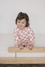 Little Joy Co. Organic Cotton Checkered Jogger Set Pink For Babies - Everetts Place Boutique - 