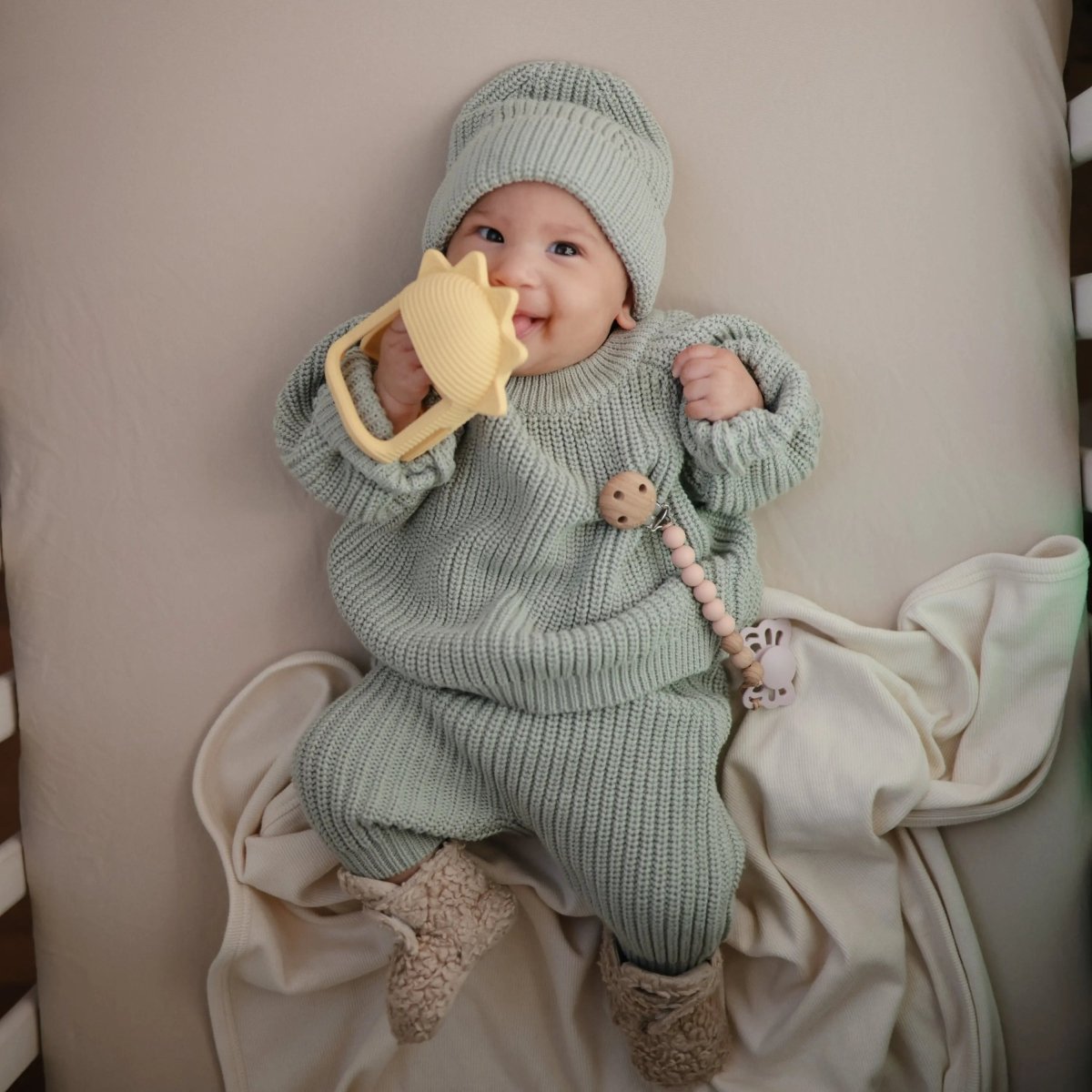 Mushie Organic Cotton Chunky Knit Sweater for Baby - 