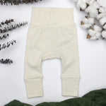 Earthy Organic Cotton High Waist Baby Pants, Natural - 