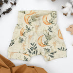 Earthy Organic Cotton High Waist Baby Shorts, Lynx - 