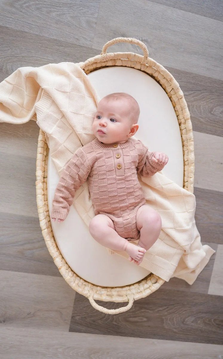 Harp Angel Boutique Organic Cotton Knit Bodysuit with Easy Closures for Infant Comfort - 