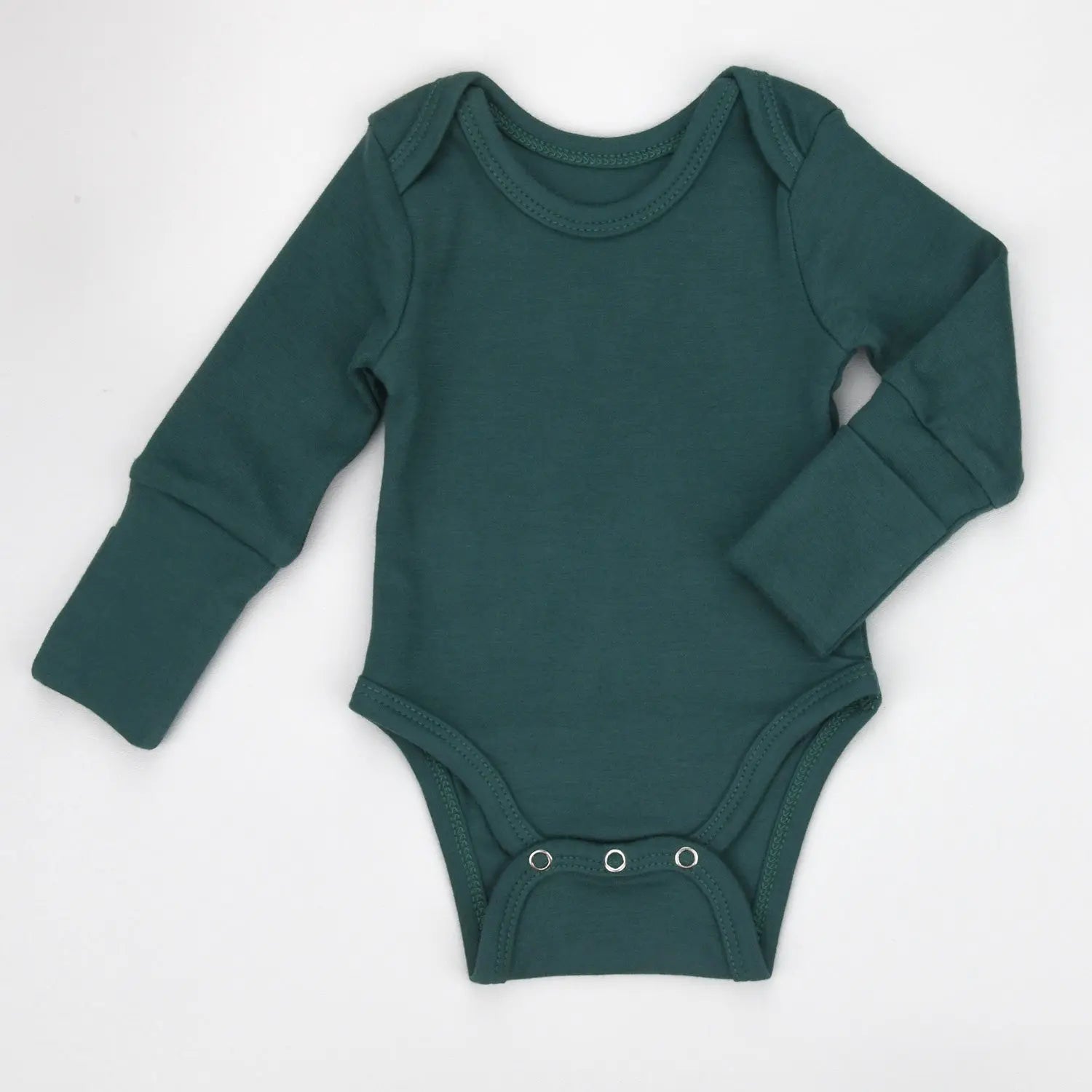 Earthy Organic Cotton Long Sleeve Baby Bodysuit, Topaz - 