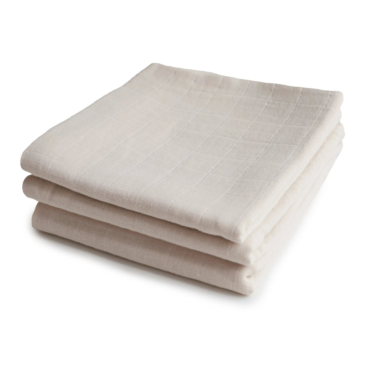 Mushie Organic Cotton Muslin Cloths 3 Pack Extra Soft Versatile Nursery Essentials - 