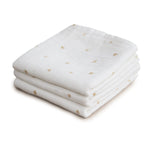 Mushie Organic Cotton Muslin Cloths 3 Pack Extra Soft Versatile Nursery Essentials - 