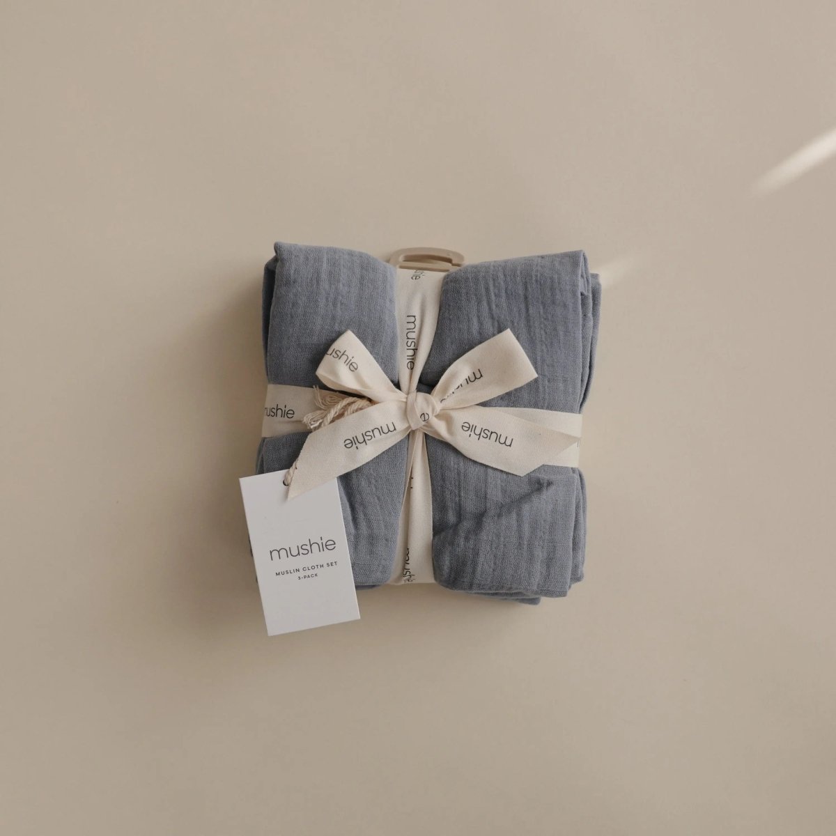 Mushie Organic Cotton Muslin Cloths 3 Pack Extra Soft Versatile Nursery Essentials - 