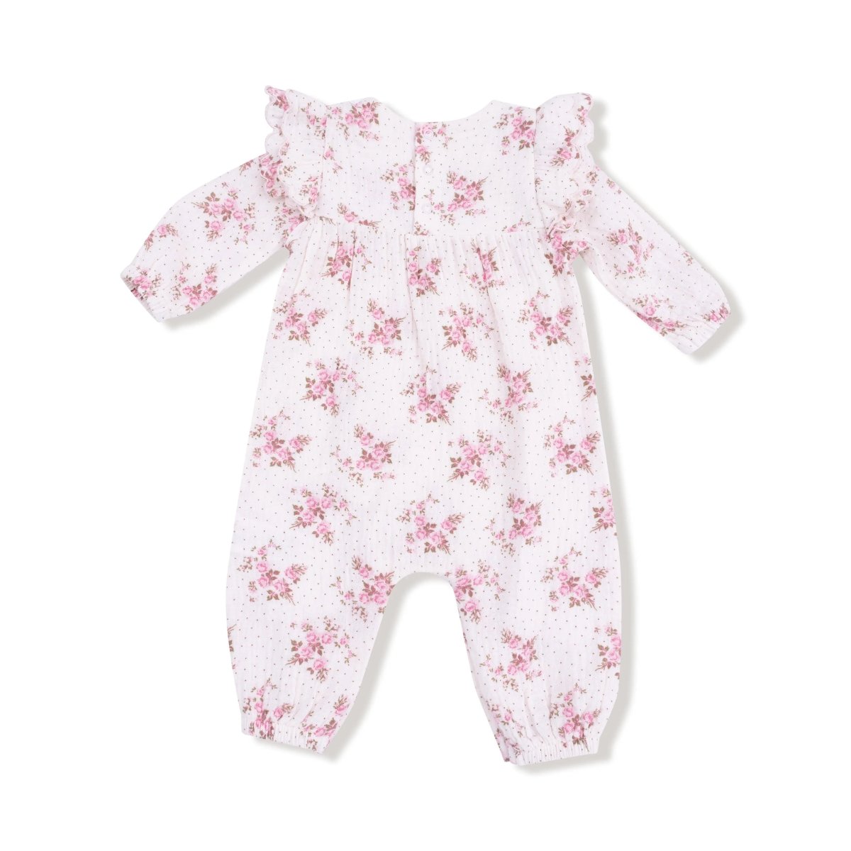Angel Dear Organic Cotton Muslin Petal Ruffle Long Sleeve Romper - Everetts Place Boutique - 