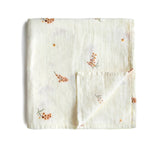 Mushie Organic Cotton Muslin Swaddle Blanket for Baby Cuddling and Nursing - 
