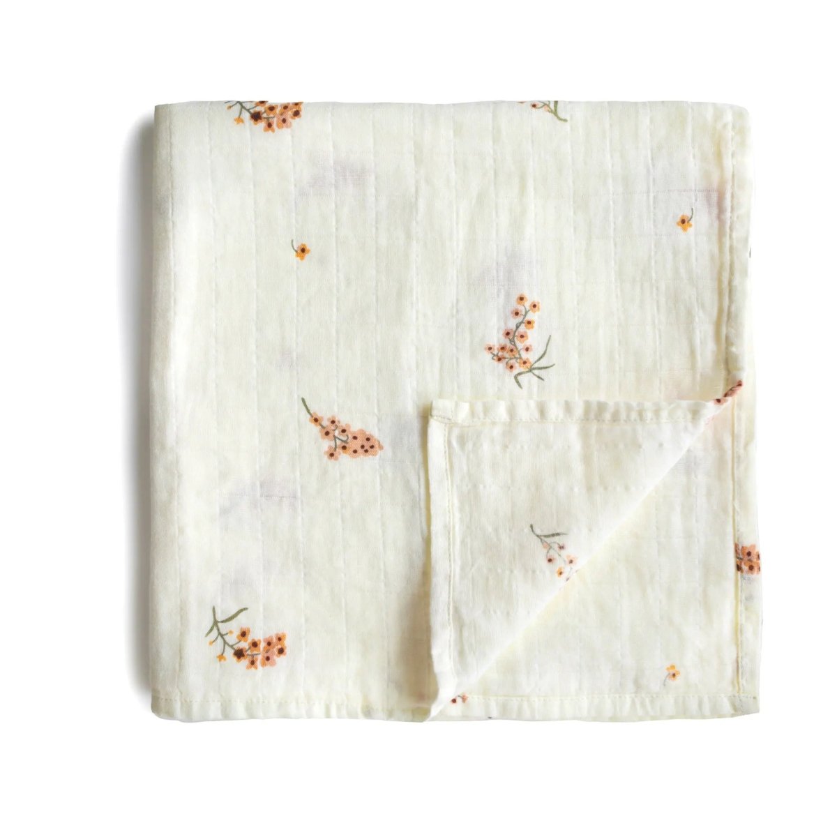 Mushie Organic Cotton Muslin Swaddle Blanket for Baby Cuddling and Nursing - 