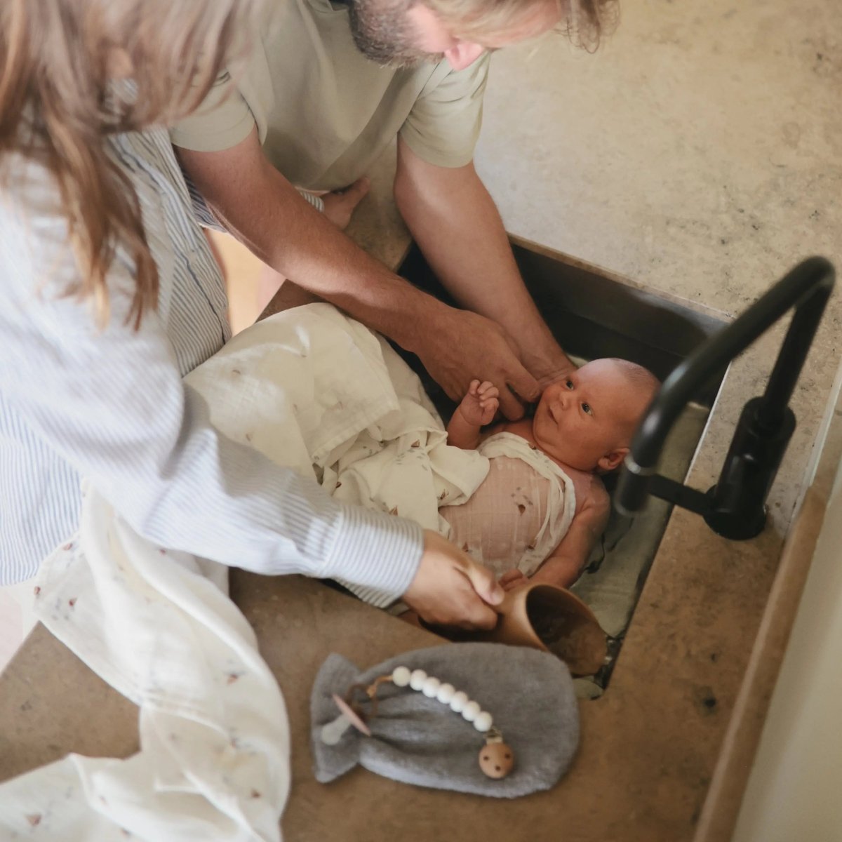 Mushie Organic Cotton Muslin Swaddle Blanket for Baby Cuddling and Nursing - 