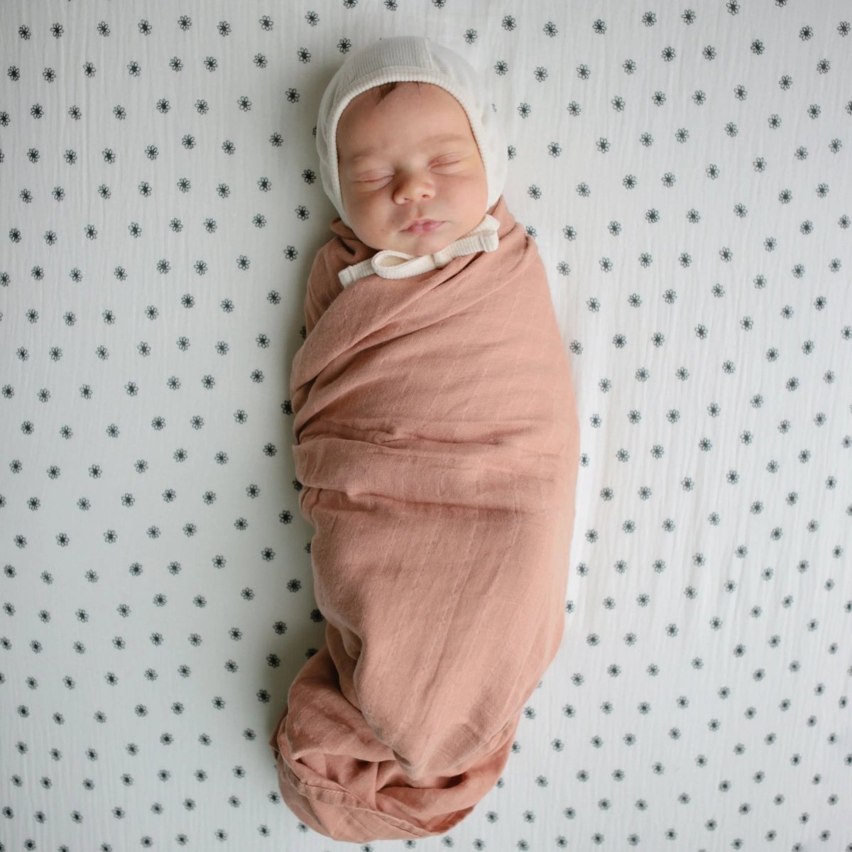 Mushie Organic Cotton Muslin Swaddle Blanket for Baby Cuddling and Nursing - 