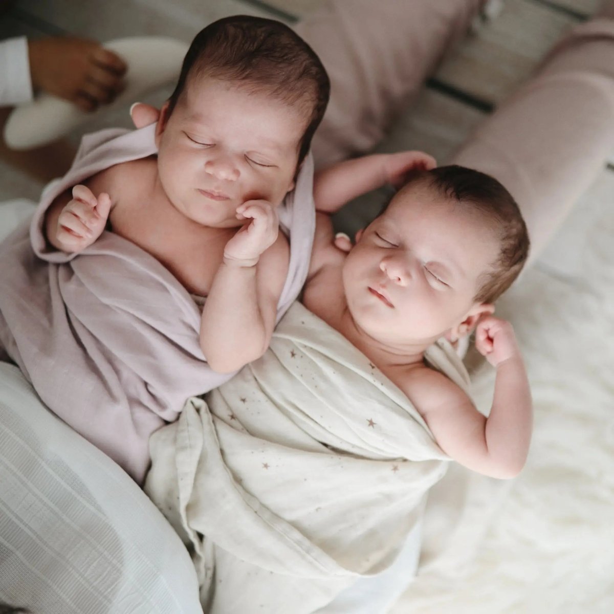 Mushie Organic Cotton Muslin Swaddle Blanket for Baby Cuddling and Nursing - 