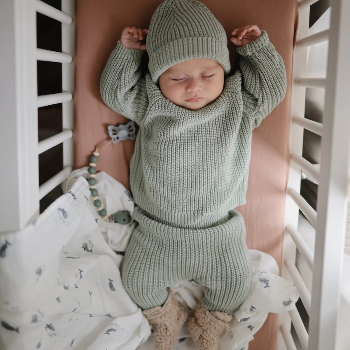 Mushie Organic Cotton Muslin Swaddle Blanket for Baby Cuddling and Nursing - 