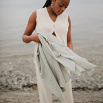 Mushie Organic Cotton Muslin Swaddle Blanket for Baby Cuddling and Nursing - 