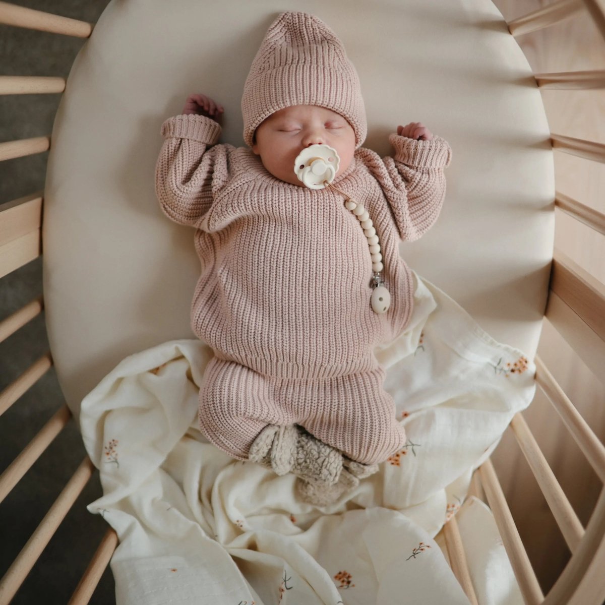 Mushie Organic Cotton Muslin Swaddle Blanket for Baby Cuddling and Nursing - 