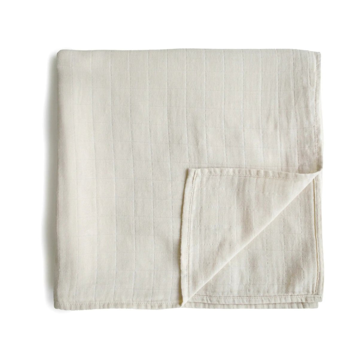 Mushie Organic Cotton Muslin Swaddle Blanket for Baby Cuddling and Nursing - 