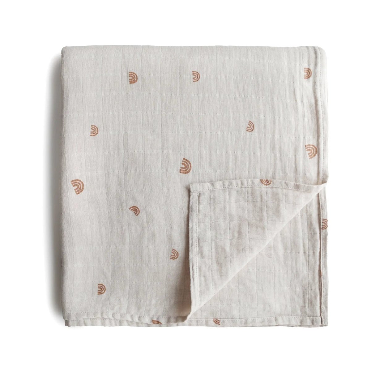Mushie Organic Cotton Muslin Swaddle Blanket for Baby Cuddling and Nursing - 