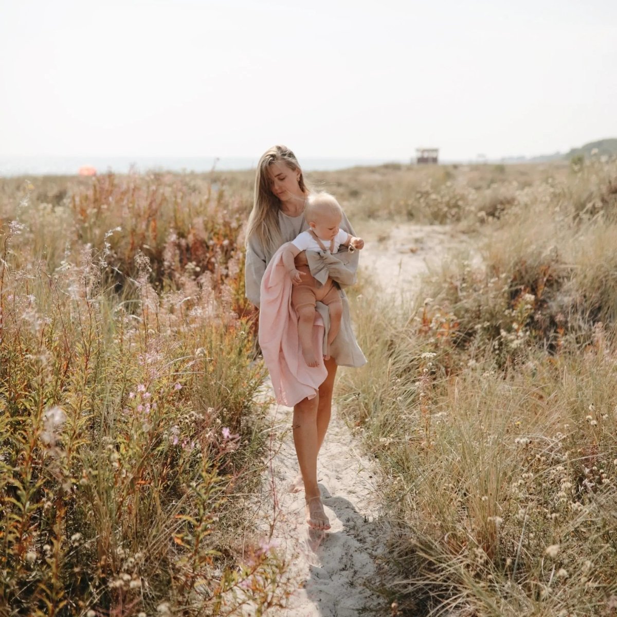 Mushie Organic Cotton Muslin Swaddle Blanket for Baby Cuddling and Nursing - 