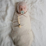 Mushie Organic Cotton Muslin Swaddle Blanket for Baby Cuddling and Nursing - 