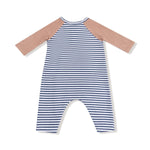 Angel Dear Organic Cotton Raglan Henley Romper With Football Pocket - Everetts Place Boutique - 