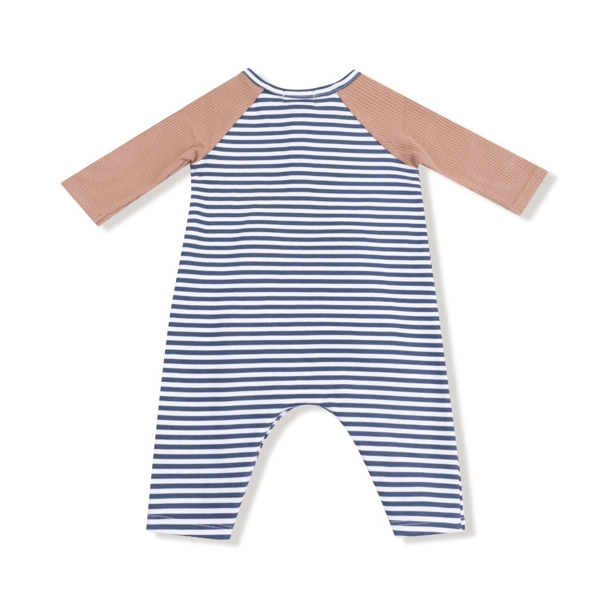 Angel Dear Organic Cotton Raglan Henley Romper With Football Pocket - Everetts Place Boutique - 
