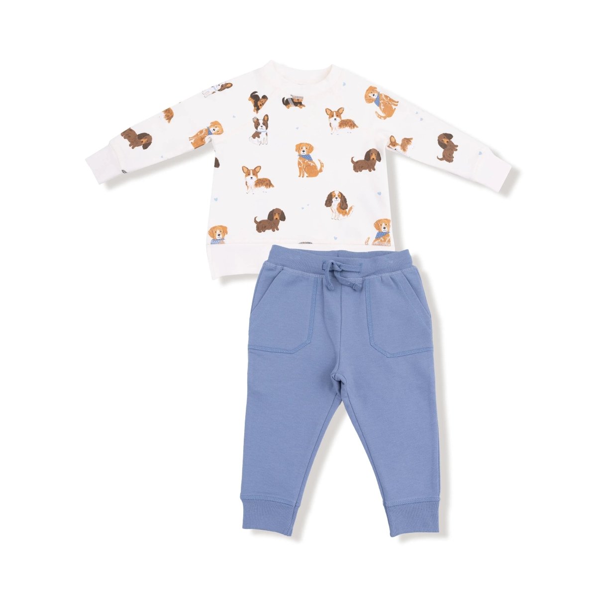 Angel Dear Organic Cotton Raglan Sweatshirt And Jogger Set For Kids - Everetts Place Boutique - 
