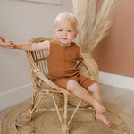 Little Joy Co. Organic Cotton Ribbed Sleeveless Romper With Henley Front - Everetts Place Boutique - 