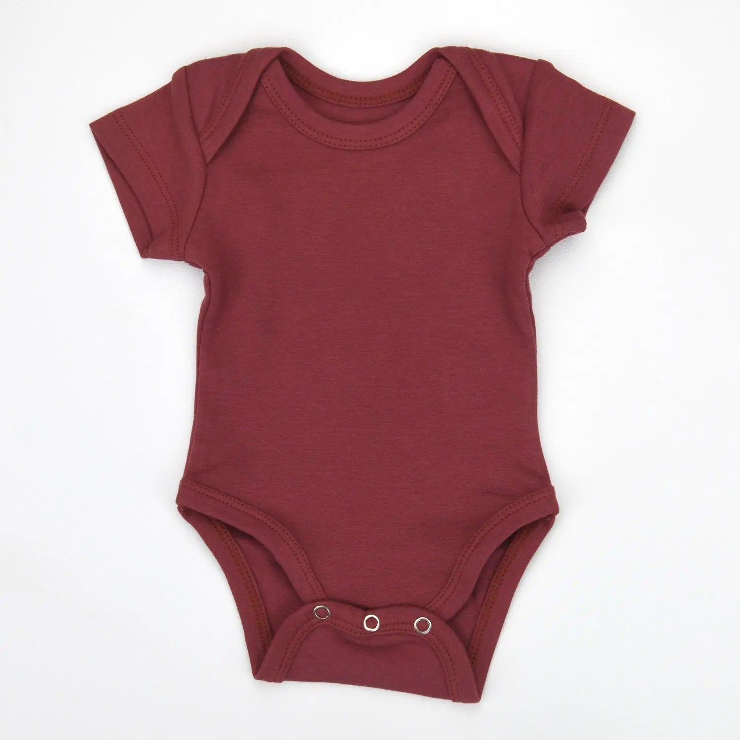 Earthy Organic Cotton Short Sleeve Baby Bodysuit, Currant - 