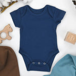 Earthy Organic Cotton Short Sleeve Baby Bodysuit, Glacier - 