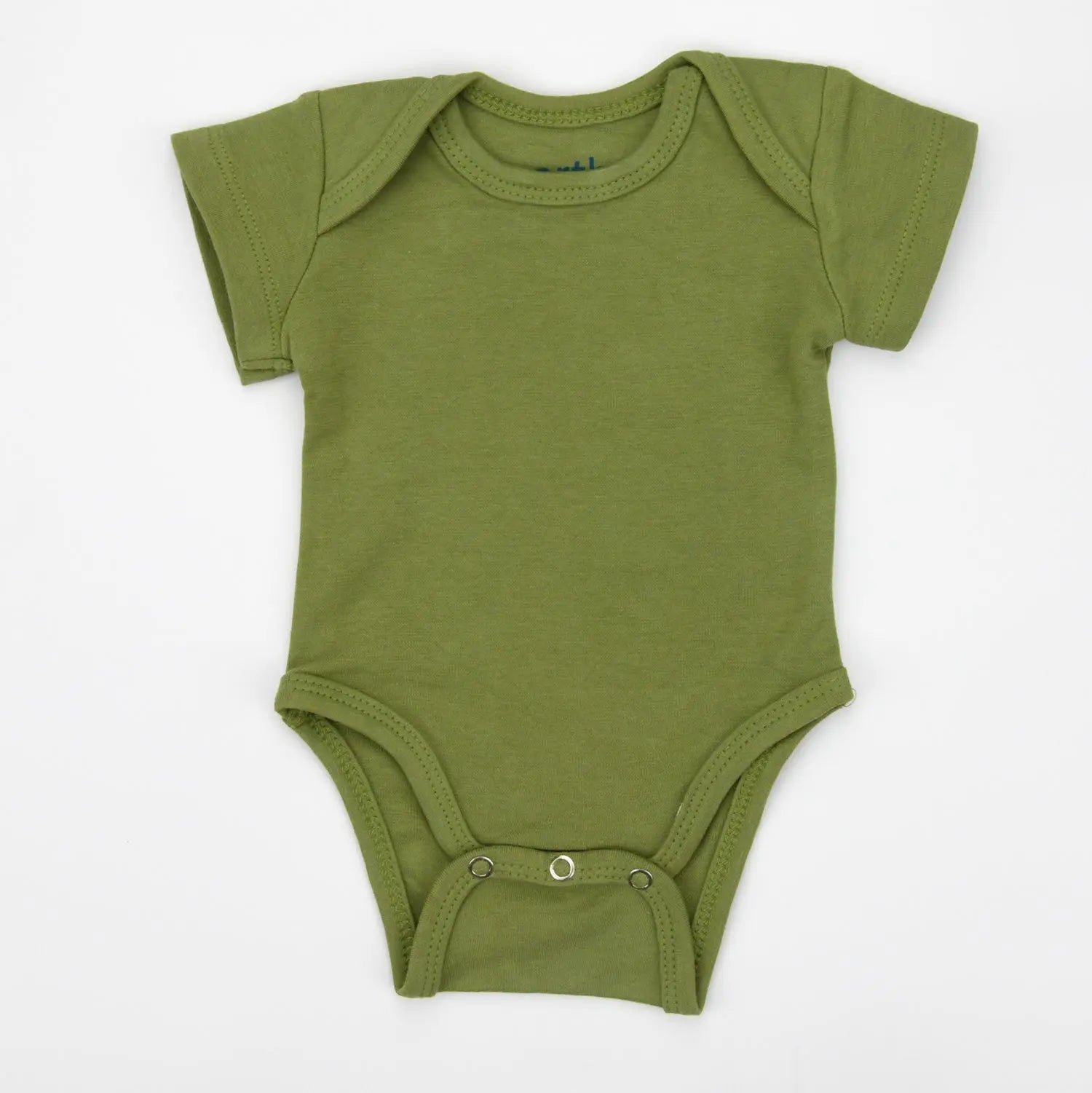 Earthy Organic Cotton Short Sleeve Baby Bodysuit, Oregano - 