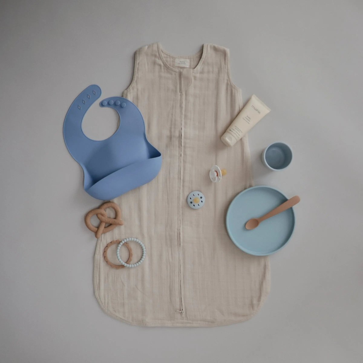 Organic Cotton Sleep Bag for Babies Lightweight Breathable Muslin Design with Two-Way Zipper Sleeveless Full Body Coverage -