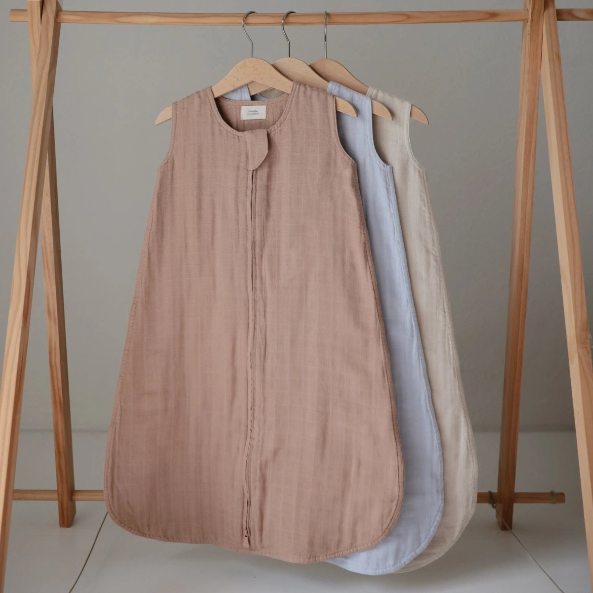 Organic Cotton Sleep Bag for Babies Lightweight Breathable Muslin Design with Two-Way Zipper Sleeveless Full Body Coverage -