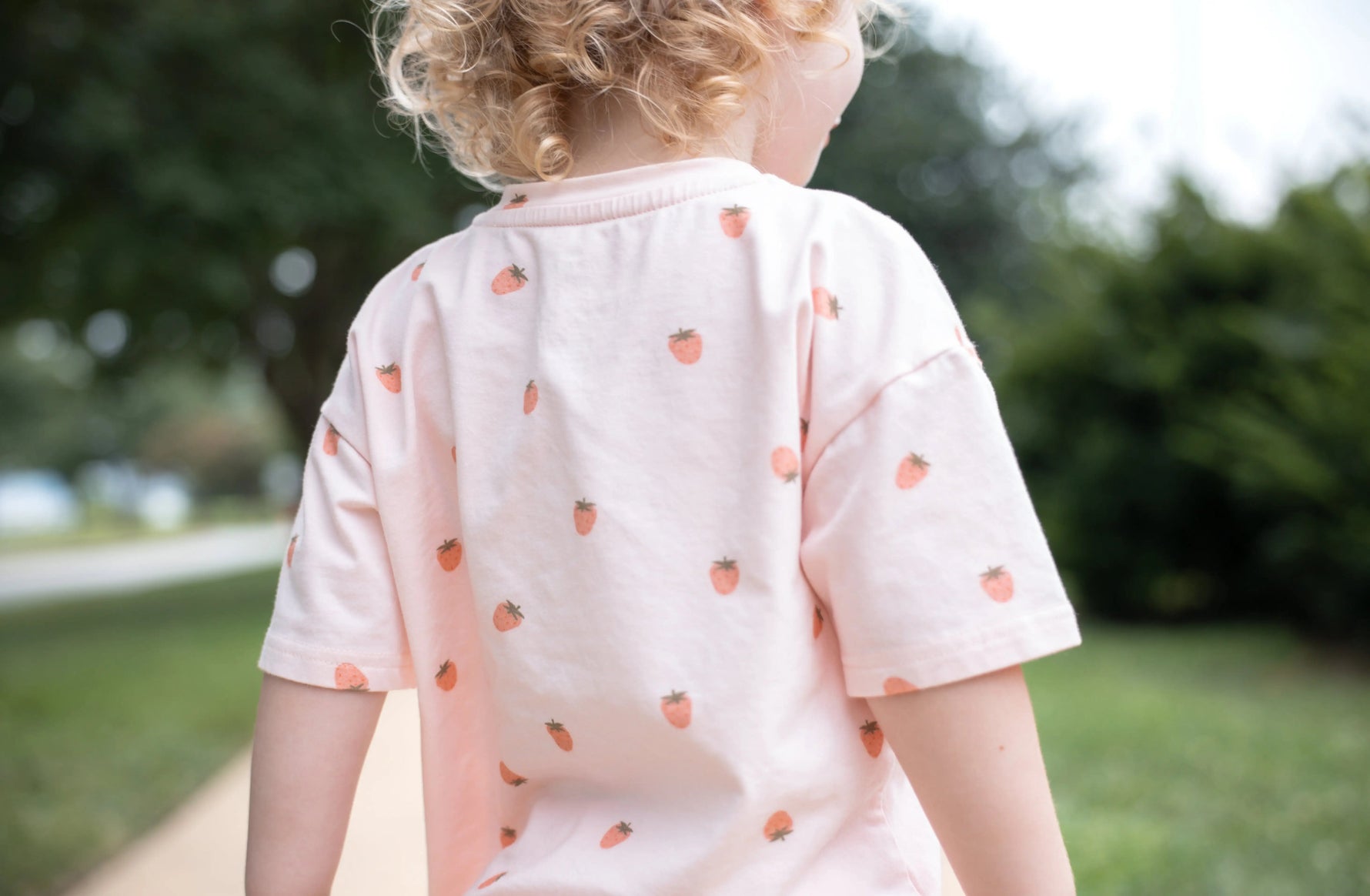 Little Joy Co. Organic Cotton Strawberry Print Shorts Set - 