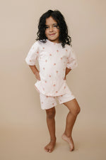 Little Joy Co. Organic Cotton Strawberry Print Shorts Set - 