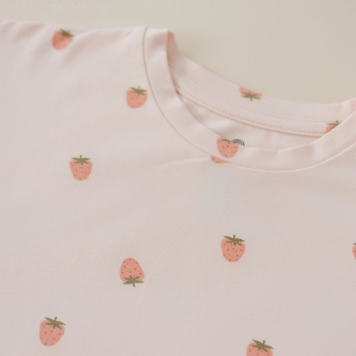 Little Joy Co. Organic Cotton Strawberry Print Shorts Set - 