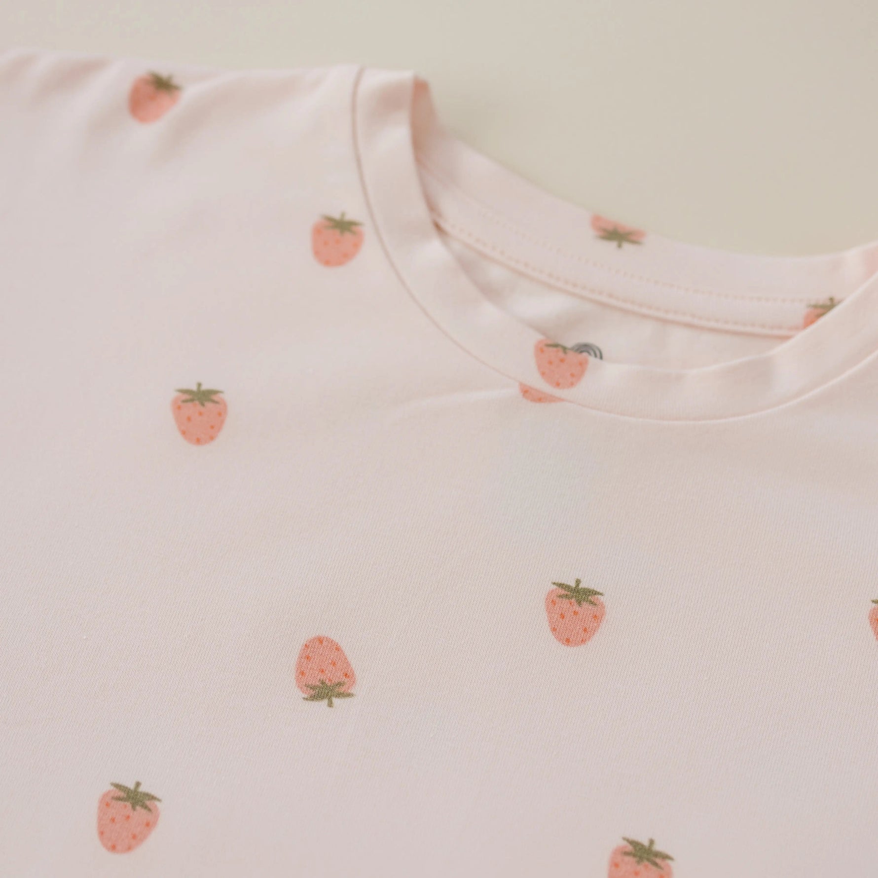 Little Joy Co. Organic Cotton Strawberry Print Shorts Set - 