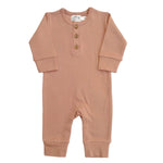 LUCY LUE ORGANICS Organic Coverall Romper | Clay (0/3m + 12/18m only) - Everetts Place Boutique - 