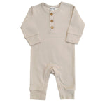 LUCY LUE ORGANICS Organic Coverall Romper | Fawn (6/12m + 12/18m only) - Everetts Place Boutique - 
