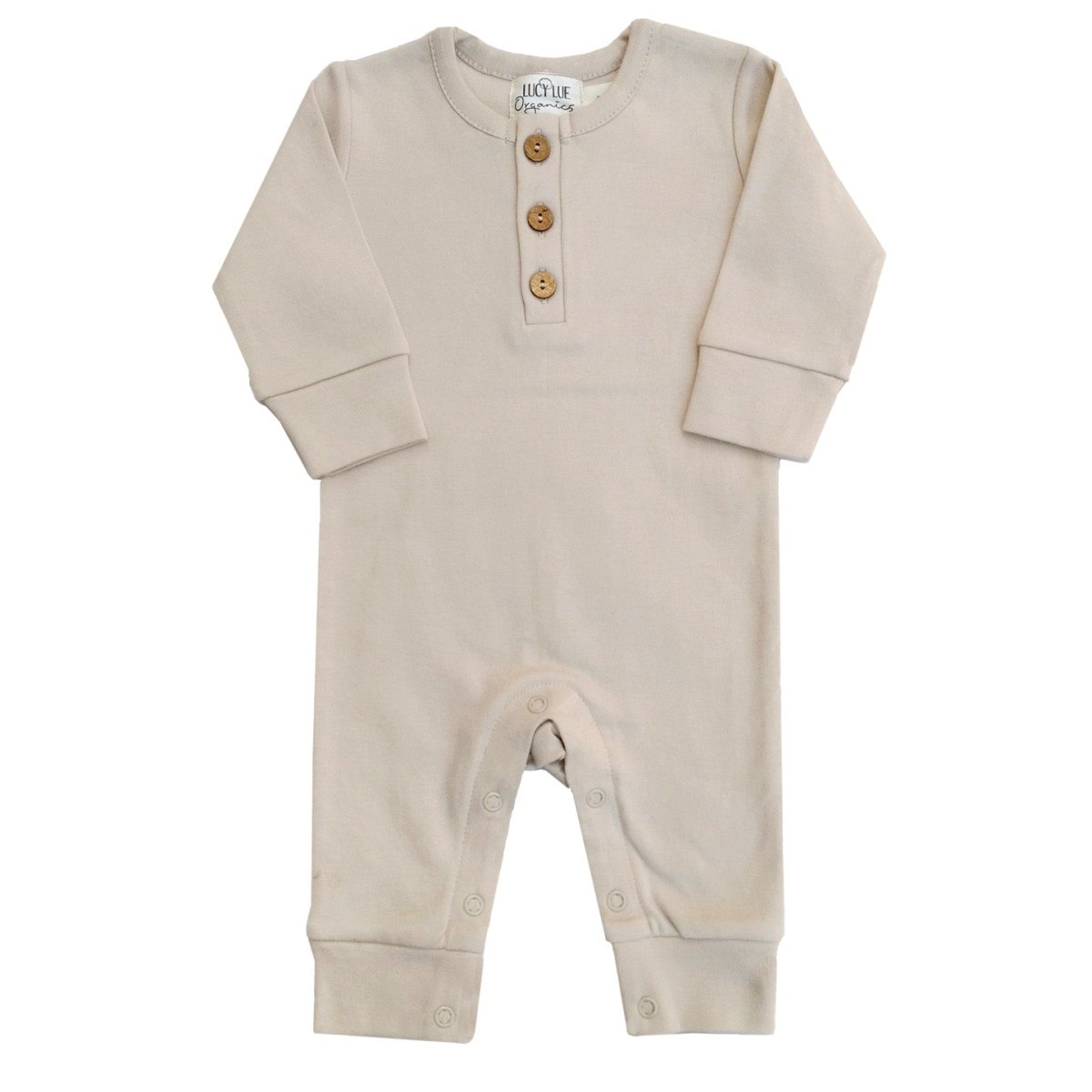 LUCY LUE ORGANICS Organic Coverall Romper | Fawn (6/12m + 12/18m only) - Everetts Place Boutique - 