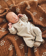 LUCY LUE ORGANICS Organic Coverall Romper | Fawn (6/12m + 12/18m only) - Everetts Place Boutique - 