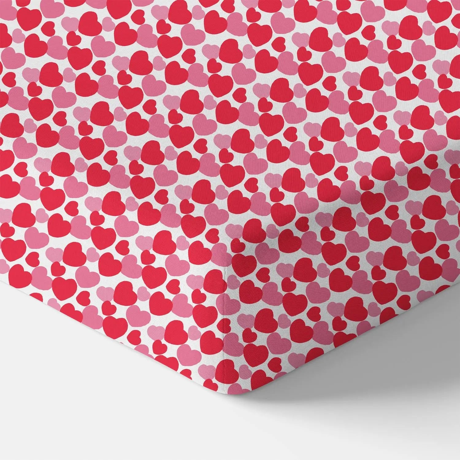 Norani Baby Organic Crib Sheet - Red & Pink Hearts - 