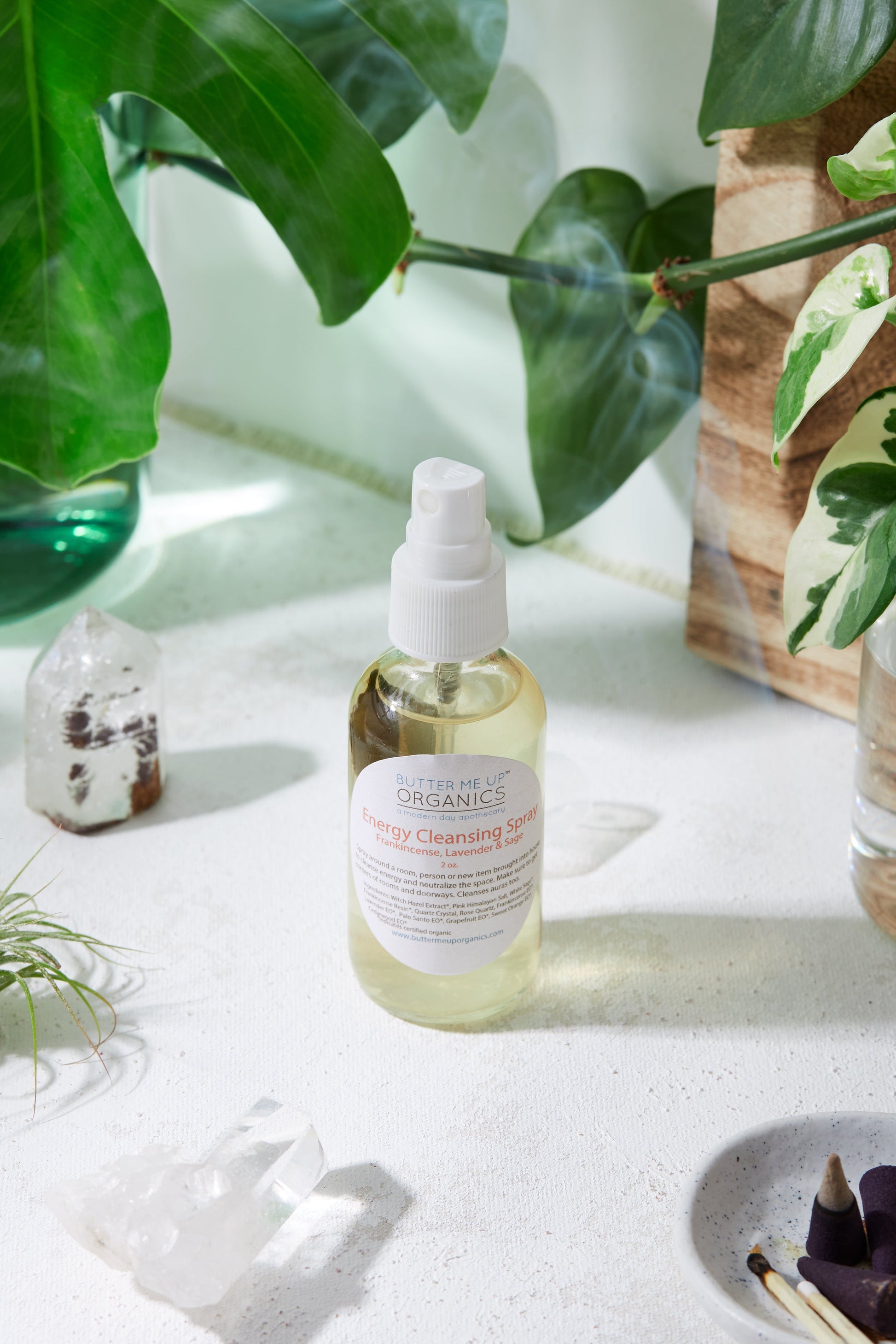 Organic Energy Cleansing Spray Natural Aura Purifying Space Clearing Smudge Spray Butter Me Up Organics
