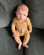 LUCY LUE ORGANICS Organic Everyday SS Bodysuit | Wheat - Everetts Place Boutique - 