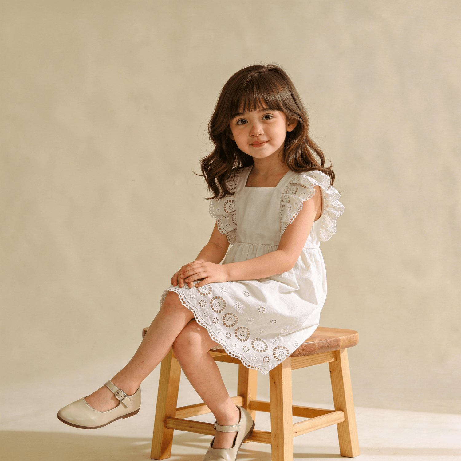 Organic Eyelet Flutter Dress - Ivory Eyelet - Fashion, Shoe, Day Dress, Dress, Pink | Everetts Place