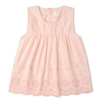 Makemake Organics Organic Eyelet Top And Pant Set - Blush Eyelet