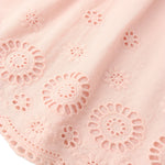 Makemake Organics Organic Eyelet Top And Pant Set - Blush Eyelet