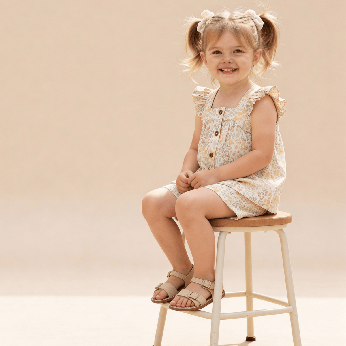 Makemake Organics Organic Flutter Top & Shorts Set - Bloomfield