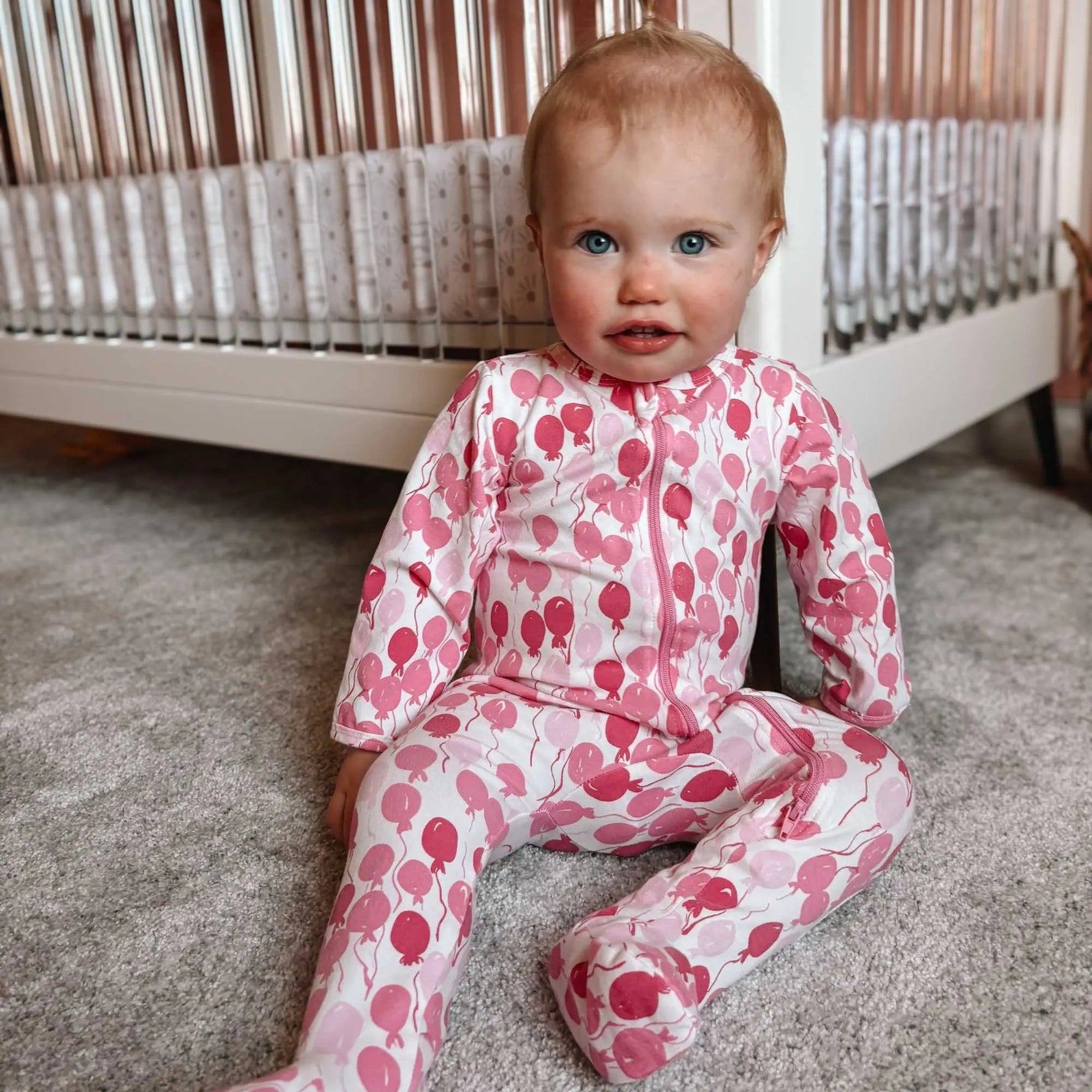 Norani Baby Organic Footie - Pink Balloons - 